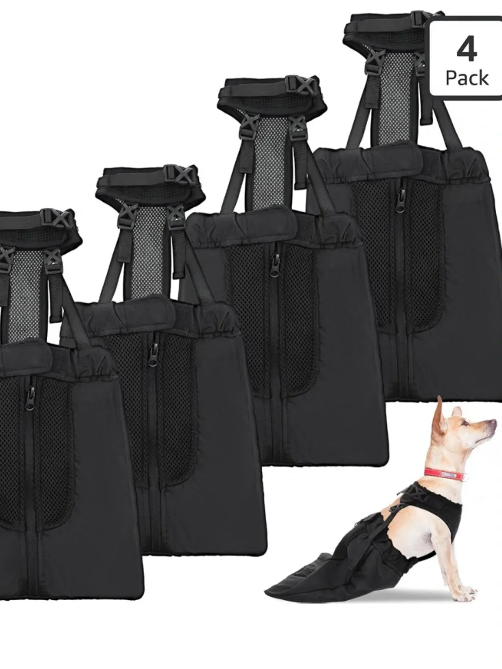 NWT Four (4) Adjustable Dog Drag Bags for Paralyzed Rear Legs